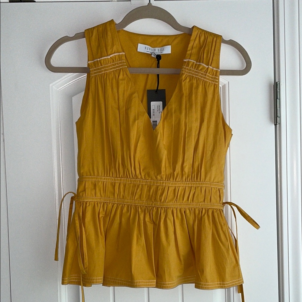 HUNTER BELL Mustard Yellow Sleeveless Blouse